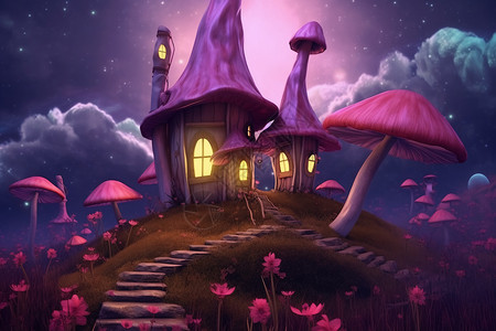 童话中的蘑菇屋图片