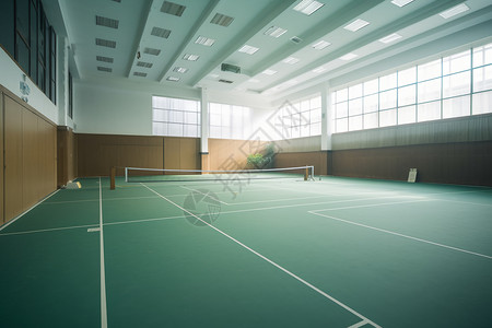 室内网球场比赛的羽毛球场设计图片