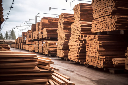 一堆木材木材加工厂设计图片