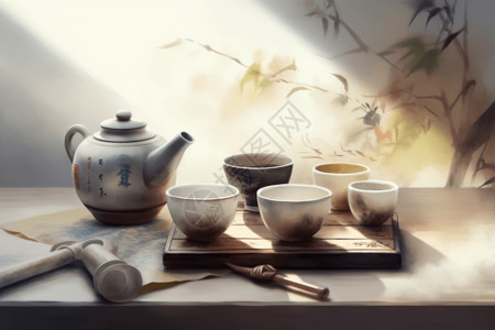 中国茶道茶艺海中国传统茶具设计图片