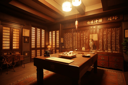 传统中医药房背景图片
