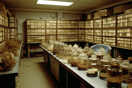 中草药迷迭香干净整洁的草药研究室设计图片