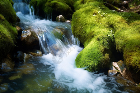 森林水源山谷中的水源背景