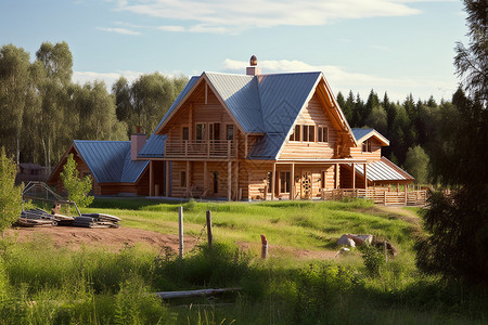 木材建筑的房屋图片