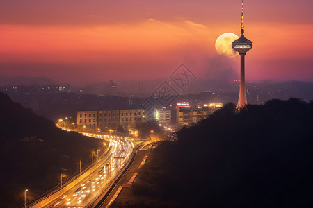 五光十色的夜晚背景图片