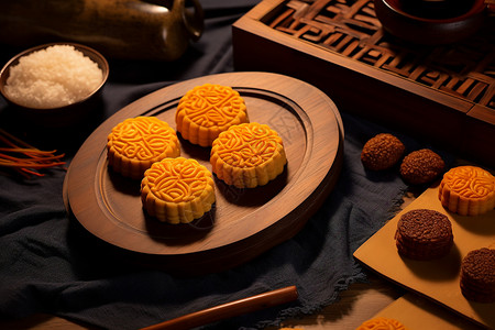 中秋节美味的月饼图片