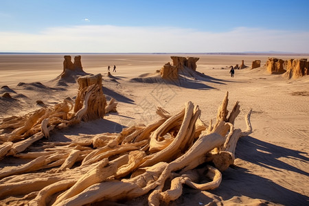 枯木砂岩沙漠背景图片