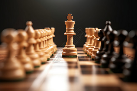 国王他的国际象棋棋盘背景