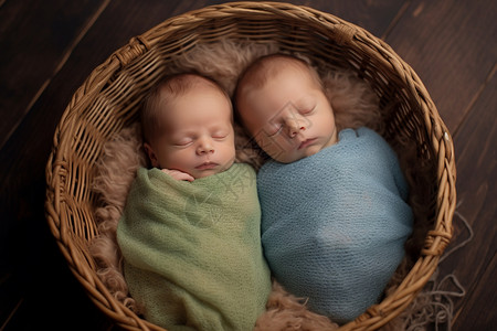 双胞胎婴儿午睡背景图片