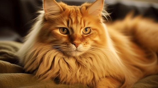 优美的金色猫咪背景图片