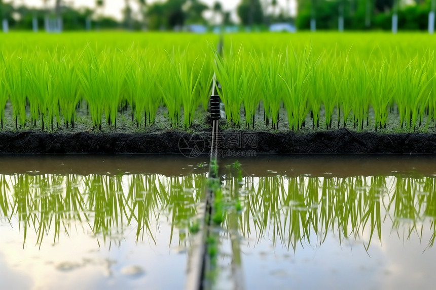 现代无土栽培水稻种植园图片