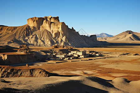 沙漠里的村庄图片
