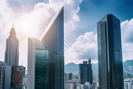 城市中的摩天大楼高清图片