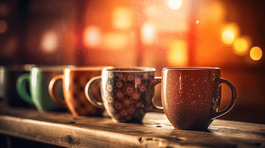 波普艺术风的茶杯图片