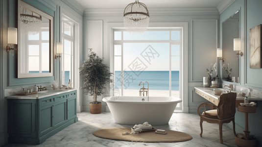 海滨别墅浴室图片