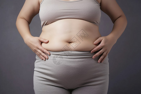 腹部的脂肪腰部赘肉高清图片