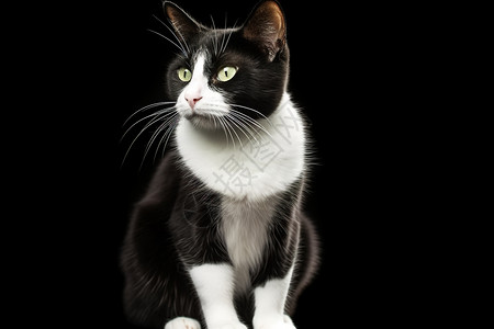 可爱的黑白猫咪图片