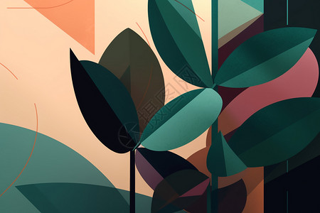 概念树叶抽象植物插画插画
