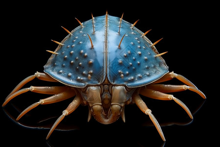 螃蟹形状有着坚硬甲壳的马蹄蟹背景
