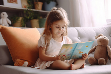 童话女孩儿童阅读童话书背景