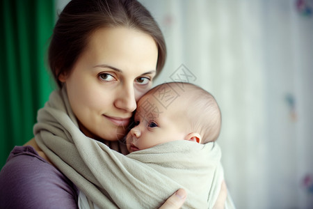 新生儿妇女母亲与婴儿背景
