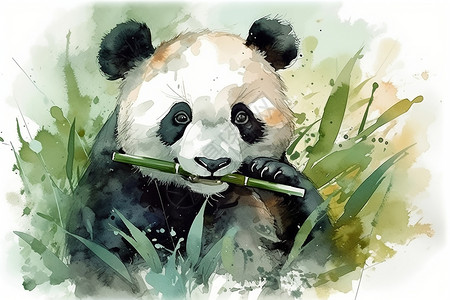 可爱的熊猫插图图片