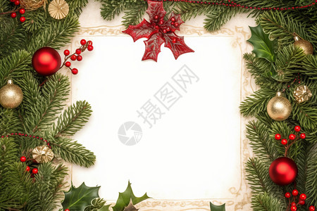 圣诞树和挂饰背景背景图片