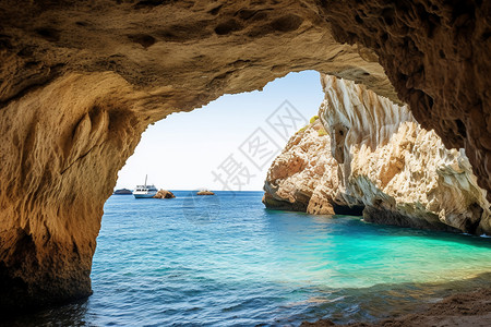 嘉撒丁岛意大利冒险岛之称的撒丁岛洞穴美景背景