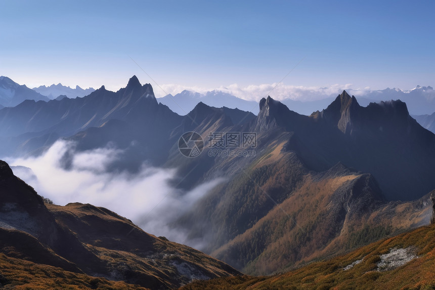 宝兴县山峰峡谷自然景观图片