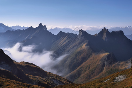 宝兴县山峰峡谷自然景观图片