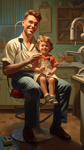牙医和孩子背景图片