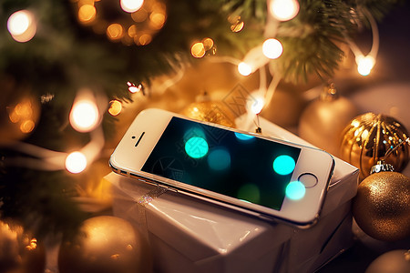 手机屏幕装饰素材圣诞节礼物背景