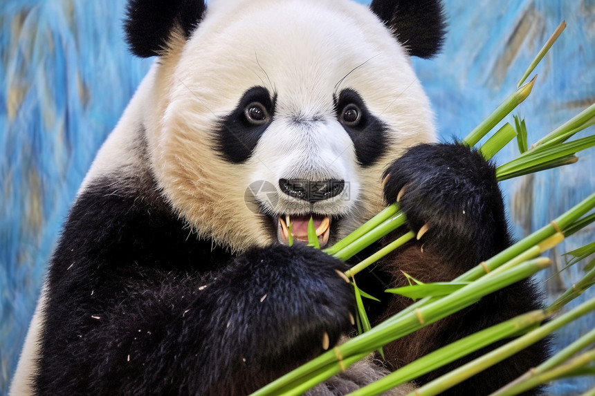 可爱的熊猫吃竹子图片