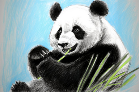 快乐吃竹子的熊猫图片