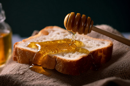 烤面包和蜂蜜图片