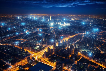 科技感的未来城市背景图片
