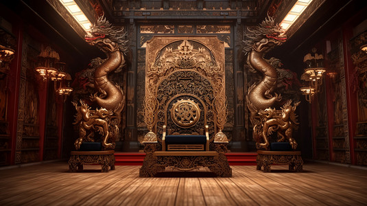  红桃皇后宫廷殿堂室内场景设计图片