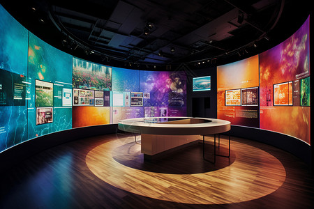 数字博物馆交互式演示的数字集成房间设计图片