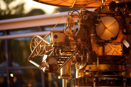 沐浴春风阳光太空探测器外部的复杂细节设计图片