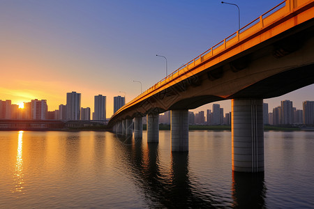 城市重要交通的桥梁建设高清图片