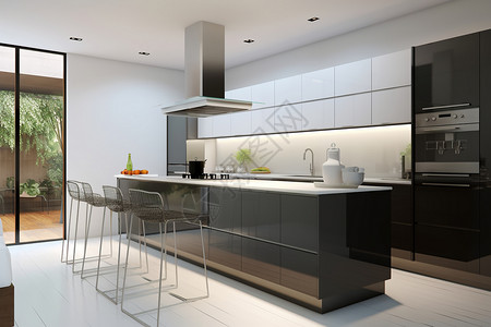 现代家居厨房空间背景图片