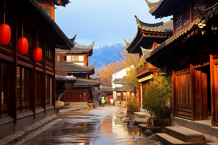 世界文化遗产丽江古镇背景图片