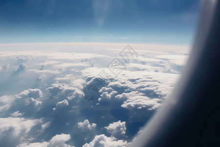 飞机窗外的天空景色背景图片