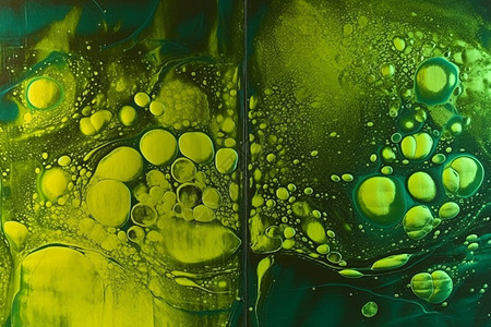 绿色气泡丙烯酸绘画背景图片