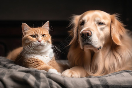 狗和猫咪背景图片