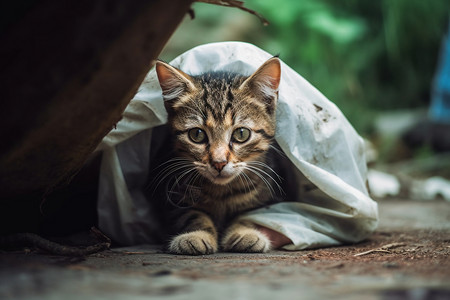 流浪的小猫背景图片