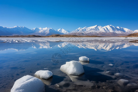 冬天的山水景色高清图片