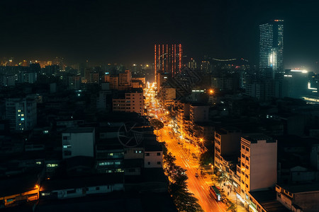 夜晚的道路背景图片
