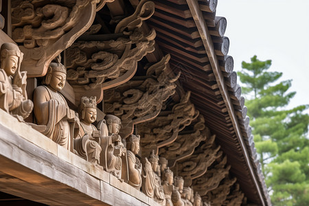 佛光寺房顶的木雕背景