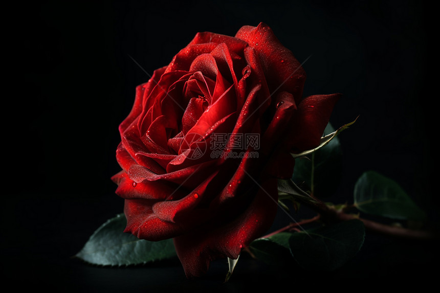 一朵红玫瑰图片